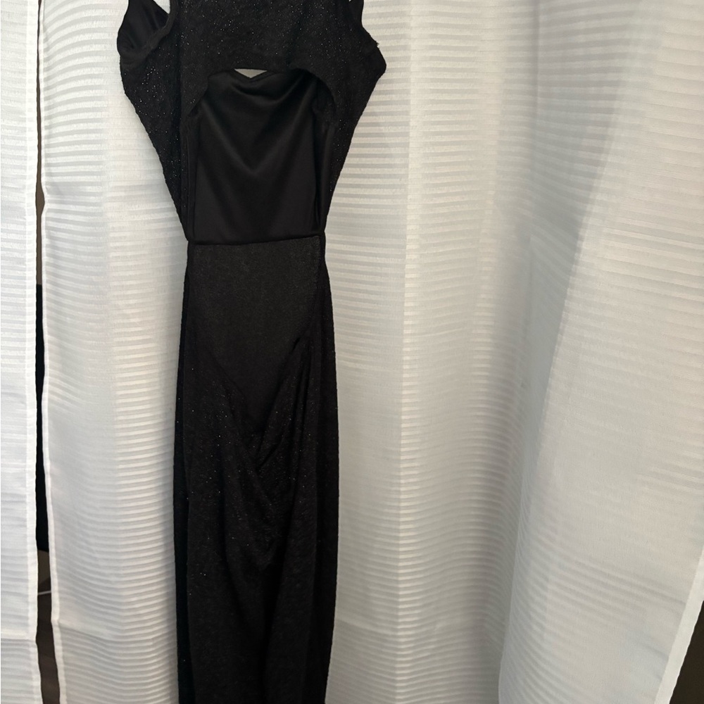 Black glitter long formal dress